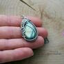 Wisiorek, wire wrapping, stal chirurgiczna labradoryt