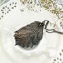 Liść leszczyny - naszyjnik z prawdziwym liściem - wisior z-miedzi