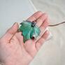 w turkusach - naszyjnik z liściem - wisior platan liść prezent dla dziewczyny