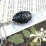 czarne naszyjniki wisiorek kamień amulet - z łańcuszkiem: turmalin