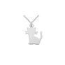 minimalistyczny modny srebrny naszyjnik z kotekiem kot
