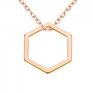 Naszyjnik z różowego złota z sześciokątem - zawieszka modny minimalistyczny