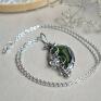 biżuteria na prezent zielona elegancja - naszyjnik retro wisior na łańcuszku