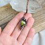 wisior ze szkłem mała zieleń - naszyjnik z niewielkim biżuteria naturalna