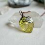 miedziana biżuteria naszyjnik z kryształem yellow net - z w miedzi kryształ górski wisior