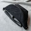 upcyklingowa czarna jeansowa nerka XXL