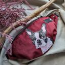 Boston terrier pies nerka saszetka haftowana