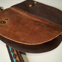 ARIA nerka/torebka skórzana etno aztecka turkus pomarańcz