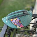 Nerka Broken Mosaic M z turkusowego weluru i miniportfelem