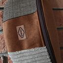 Brązowa nerka patchworkowa - saszetka z tkaniny tapicerskiej (handmade)