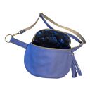 Duża lazurowa nerka damska U'POLKA, skóra naturalna