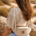 Zamszowa nerka basic Kremowa