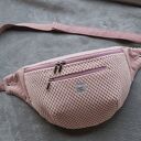 welurowa damska nerka XXL w odcieniach różu