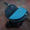 Aria nerka/torebka skórzana czarna turkusowa