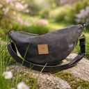 Banana zamszowa torebka nerka Khaki - handmade