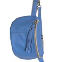 Duża lazurowa nerka damska U'POLKA, skóra naturalna