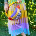 Fioletowa nerka damska w zebrę - oryginalna saszetka handmade