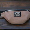 Nerka L "Don't panic" - biodrówka na pas jasny róż i grafit