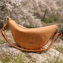 Ruda zamszowa nerka banana - torebko nerka handmade na skos