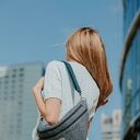 Nerka XL z grubej plecionki melanż z recyklingu "granat"