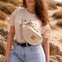 Zamszowa nerka basic Kremowa