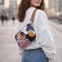 Pikowana torebko nerka z weluru Caracas