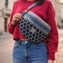 Kolorowa nerka XL Agadir z weluru i sztruksu - patchwork