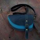 Aria nerka/torebka skórzana czarna turkusowa