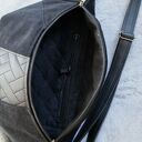 Czarna nerka patchworkowa XXL - pojemna i regulowana, handmade