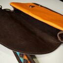 ARIA nerka/torebka skórzana etno aztecka turkus pomarańcz