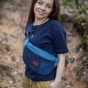 Niebieska Nerka Patchwork Saszetka