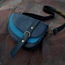 Aria nerka/torebka skórzana czarna turkusowa