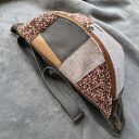 Patchworkowa damska nerka XXL z weluru - handmade