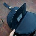 Aria nerka/torebka skórzana czarna turkusowa