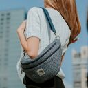 Nerka XL z grubej plecionki melanż z recyklingu "granat"