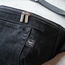 upcyklingowa czarna jeansowa nerka XXL