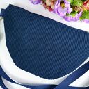 Nerka listonoszka ze sztruksu granatowa - saszetka handmade Gianna