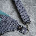 welurowa nerka XXL szałwia z szarym