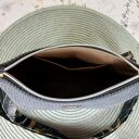 Mała beżowa nerka w kwiaty - damska torebka handmade