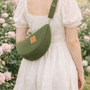 Banana sztruksowa torebko nerka Khaki