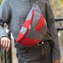 czerwono - szara damska nerka XXL