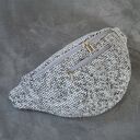 Szara melanżowa nerka XXL handmade - pojemna do noszenia na ukos