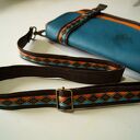 ARIA nerka/torebka skórzana etno aztecka turkus pomarańcz