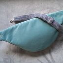 welurowa nerka XXL szałwia z szarym