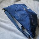 granatowa nerka XXL z łączonych tkanin