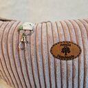 Torba Luna crossbody pudrowy róż - lekka damska nerka z sztruksu