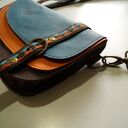 ARIA nerka/torebka skórzana etno aztecka turkus pomarańcz