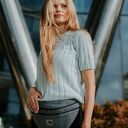 Nerka XL z grubej plecionki melanż z recyklingu "granat"