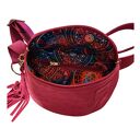 Duża zamszowa nerka fuksja - skóra naturalna (belt bag)