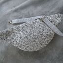 Szara melanżowa nerka XXL handmade - pojemna do noszenia na ukos